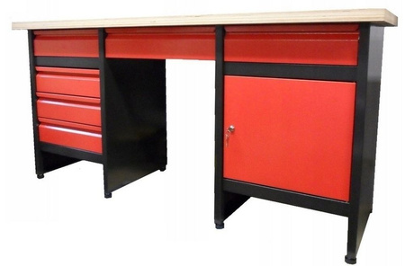 Stół warsztatowy, blat 40mm (wymiary: 1700x600x840 mm) - do wybou kolor: czerwony lub niebieski 18376599