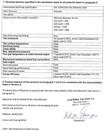 Piec wolnostojący 2,5-7,5kW na drewno i węgiel (wylot spalin: tył) - spełnia anty-smogowy EkoProjekt 88869077