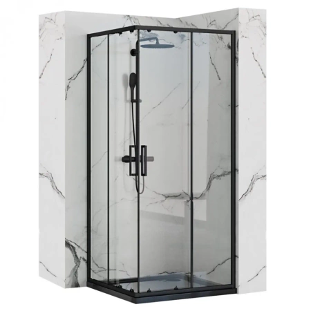 Kabina bez brodzika 800x800x1900 szkło transparent Czarna 13283154