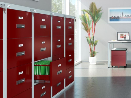 Szafa szafka kartotekowa kartoteka A4 teczka, kolor: RAL7035 (jasnoszary) (wymiary: 1285x415x630 mm) 09276031