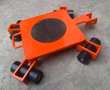 Wózek rotacyjny bez płyty obrotowej do transportu maszyn, urządzeń i sprzętu (rolki: 12x poliamidowe toczone, nośność: 4 ton) 50279762