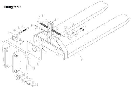 Wózek paletowy podnośnikowy elektryczny z przechyłem GermanTech (max wysokość: 900 mm, udźwig: 800 kg, długość wideł: 1140 mm) 99724829
