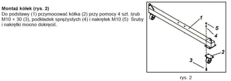  Suwnica bramowa mobilna 2000 kg – ręczna z wózkiem i wciągarką łańcuchową, wysokość 2400–3600 mm