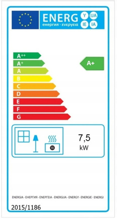 Piec wolnostojący stalowy 7,5kW na drewno (średnica wylotu spalin: 150mm) - spełnia anty-smogowy EkoProjekt 65882977