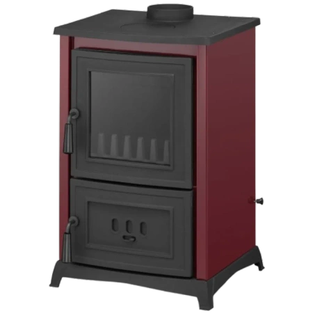 Piec kominek koza żeliwny z płytą grzewczą fajerką bordowy 6,5-8,5kW na drewno (średnica wylotu spalin: 130mm) - spełnia anty-smogowy EkoProjekt 99683063