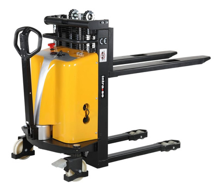 Wózek paletowy elektryczny GermanTech, koła kierownicy i wideł: Nylon i Nylon (max wysokość: 800 mm, udźwig: 1000 kg, długość wideł: 1150 mm) 99729413