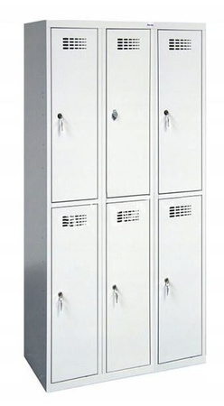 Szafka ubraniowa socjalna 6 komór, kolor: RAL7035 (jasnoszary) (wymiary: 1800x900x500 mm) 09276028