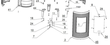 Piec wolnostojący 7kW Okino (wylot spalin: góra, kolor: antracyt) - spełnia anty-smogowy EkoProjekt 86854923