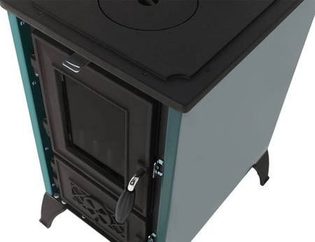 Piec kominek kuchnia żeliwny koza z fajerką płytą grzewczą 9-10kW (kolor: czarny, średnica wylotu spalin: 130mm) - spełnia anty-smogowy EkoProjekt 99682732