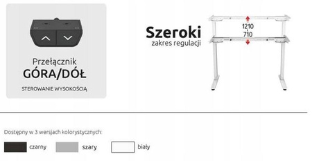 Biurko elektryczne podnoszone (szer. blatu: 500-800mm, dł. blatu: 1000-1600mm) 09375972