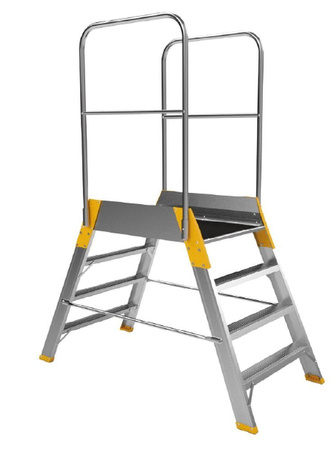 Drabina magazynowa - mostek dwustronny ALOSS - bez kół (wysokość robocza: 3,68m) 99675106