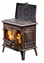 Piec piecyk koza żeliwny 12,8kW z płytą grzewczą (kolor: brąz) spełnia anty-smogowy EkoProjekt 04483319