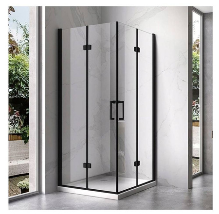 Kabina prysznicowa 80x80  black składana 6mm 23178210