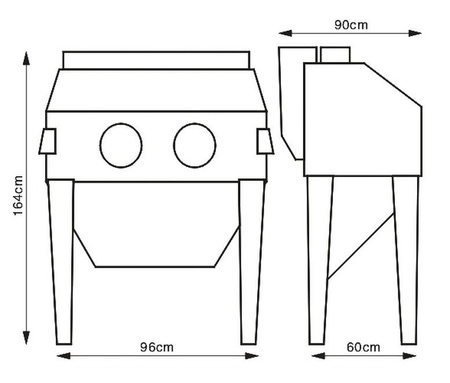 Piaskarka kabinowa Unicraft (pojemność: 310 l) 32269577
