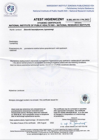 Zbiornik Polietylenowy (plastikowy) na szambo 1750L jednokomorowy 1,75 m3 09681783