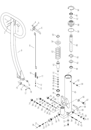 Wózek paletowy podnośnikowy z przechyłem GermanTech (max wysokość: 900 mm, udźwig: 800 kg, długość wideł: 1140 mm) 99724828