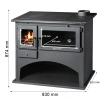Piec kominek wolnostojący kuchnia, angielka 11kW z piekarnikiem, bez płaszcza wodnego - spełnia anty-smogowy EkoProjekt 48280261