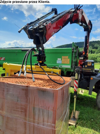 HYLDROBLE Widły do palet hydrauliczne - do wyboru łącznik między rotatorem a widłami (udźwig: 2 T, długość wideł: 1000mm, robocza: 170cm) 80879958