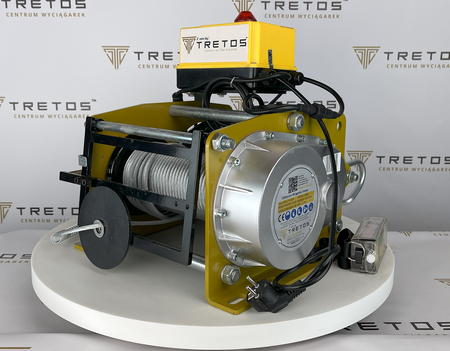 Trójnóg z płytą do mocowania wyciągarki elektrycznej linowej (udźwig: 1000 kg, wyciągarka 500kg bez zblocza, wysokość: 1866-3183 mm) + do wyboru: wyciągarka Tretos Military 33981695