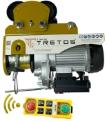 Wciągarka elektryczna linowa z wózkiem elektrycznym i pilotem bezprzewodowym TRETOS Force 500/990kg, 20m (TR-99020)