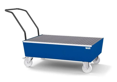 Mobilna wanna wychwytowa ze stali na 2 beczki po 200 l, lakierowana, z kratą 72279361