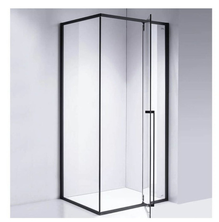 Kabina prysznicowa 120x80 czarna szkło 6mm 23178245