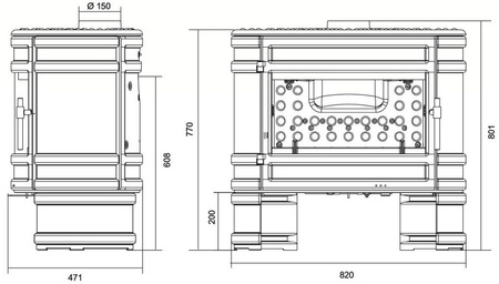 Piec wolnostojący 12kW Angor (górna lub tylna średnica wylotu spalin: 150mm) - spełnia anty-smogowy EkoProjekt 86854952