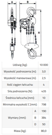 IMPROWEGLE Wyciągarka łańcuchowa (udźwig: 10000 kg, wysokość podnoszenia: 6 m) 33938948