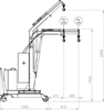 LIFERAIDA Żuraw, elektryczne podnoszenie / opuszczanie / wysuwanie / wsuwanie ramienia wysięgnika (udźwig: 500 kg, maks. wysieg ramienia: 1312 mm, maks. wysokość: 2860 mm) 03082022