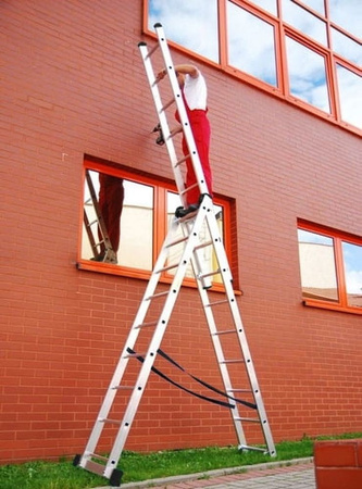 Drabina aluminiowa uniwersalna 3x7 Professional na schody (wysokość robocza: 5,30m) 99674911