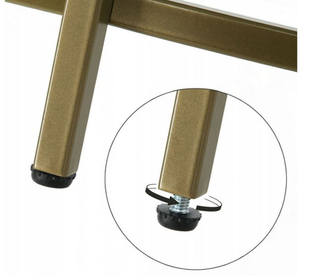 Stolik złoty okrągły Ława złota rama szkło hartowane (szerokość: 84 cm) 24378389