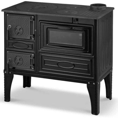 Kuchnia węglowa emaliowana z piekarnikiem 9,32–11,32 kW – kolor czarny – średnica wylotu spalin 130 mm 99682164
