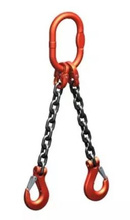 IMPROWEGLE Zawiesie łańcuchowe 2- cięgnowe z łańcucha 8-10 z możliwością skracania zakończone hakami z zabezpieczeniem (udźwig: 3,55/2,5 T, długość: 3,0m)