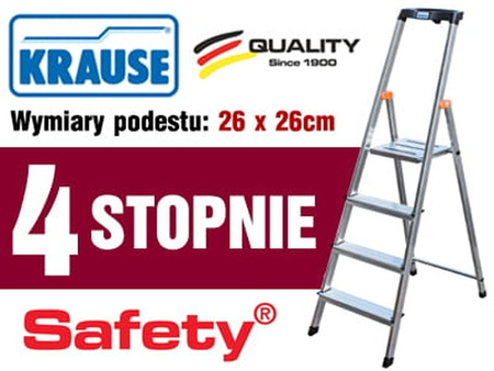 Aluminiowa drabina domowa Krause Safety 4 stopniowa (wysokość robocza: 2,85m) 99674623