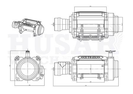 BARHUSA Wyciągarka hydrauliczna z liną stalową (udźwig: 15000lbs / 6804 kg, długość liny: 25,5m) 51971675