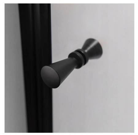 Calbati Drzwi prysznicowe 110 cm składane Ścianka black 23179595