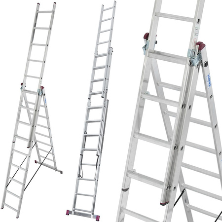 Drabina aluminiowa 3x9 KRAUSE CORDA (wysokość robocza: 6,20m) 99674934