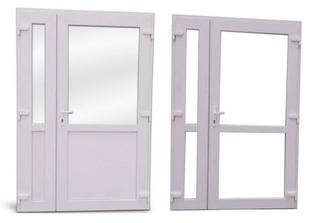Drzwi zewnętrzne sklepowe (kolor: biały, strona: prawa, szerokość: 125 cm) 54469144