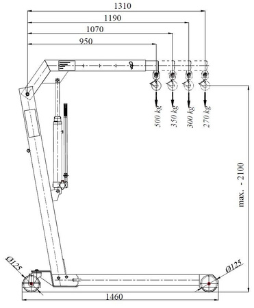 HYDIA Żuraw hydrauliczny ręczny (udźwig: od 270 do 500kg) 617007830