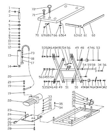 Hydrauliczny nożycowy stacjonarny stół podnośny (udźwig: 4000 kg, wymiary stołu: 2200x1200 mm, wysokość podnoszenia min/max: 300-1400 mm) 31070599