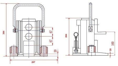 Hydrauliczny podnośnik maszynowy (udźwig: 8000 kg, zakres podnoszenia: 20-160mm) 80166770