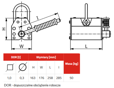 IMPROWEGLE Chwytak magnetyczny z magnesem stałym (udźwig: 1 T) 3398530