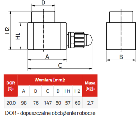 IMPROWEGLE Podnośnik hydrauliczny (wysokość podnoszenia min/max: 57/69mm, udźwig: 20 T) 33922653