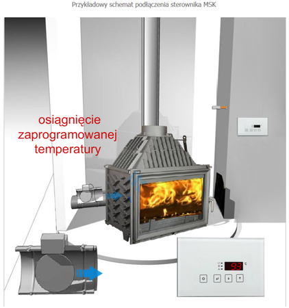 Mikroprocesorowy sterownik kominka z przepustnicą fi 100 glass 30041764