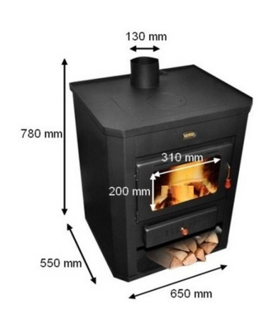 Piec koza stalowy fajerka 15kW - spełnia anty-smogowy EkoProjekt 04482070
