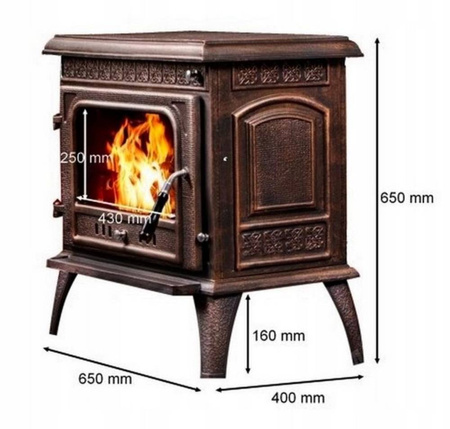 Piec koza żeliwny 12,8kW (kolor: brąz) - spełnia anty-smogowy EkoProjekt 04482073