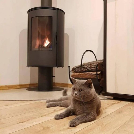 Piec stalowy stalowy na nodze, przeznaczony do rekuperacji 8kW zestaw montażowy (czarny) - spełnia anty-smogowy EkoProjekt 30082204