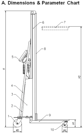 SWARK Wózek podnośnikowy z podestem elektryczny GermanTech (max wysokość: 1700 mm, udźwig: 100 kg) 99724814