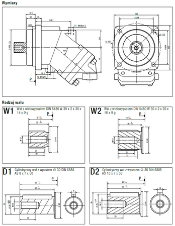 Silnik hydrauliczny tłoczkowy Hydro Leduc (objętość robocza: 50,3 cm³, maksymalna prędkość ciągła: 5000 min-1 /obr/min) 01538898