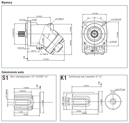 Silnik hydrauliczny tłoczkowy Hydro Leduc (objętość robocza: 63 cm³, maksymalna prędkość ciągła: 5000 min-1 /obr/min) 01538907